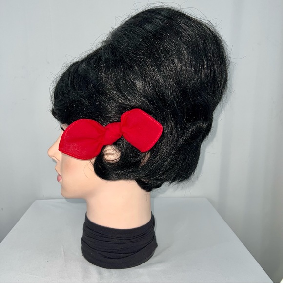 Solid Red Rockabilly Bandana Knotted Hair Bow - Picture 5 of 11